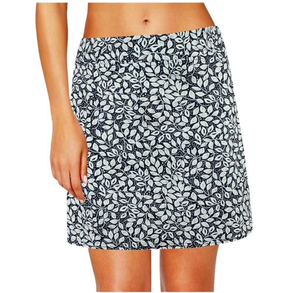 Oyamiki Navy and White Leaf Pattern Skirt Skort, Medium